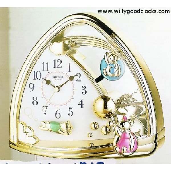 Rhythm(Japan) Pendulum Gold Contemporary Motion Clock